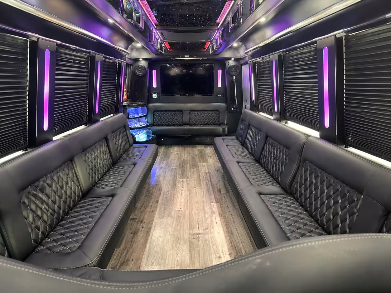 20 passenger party bus interior