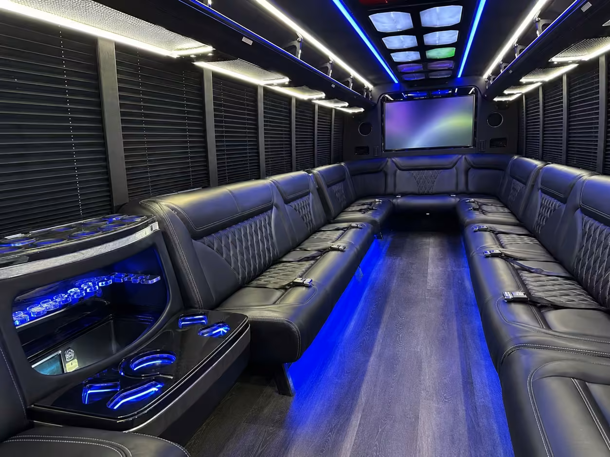 25 passenger party bus interior