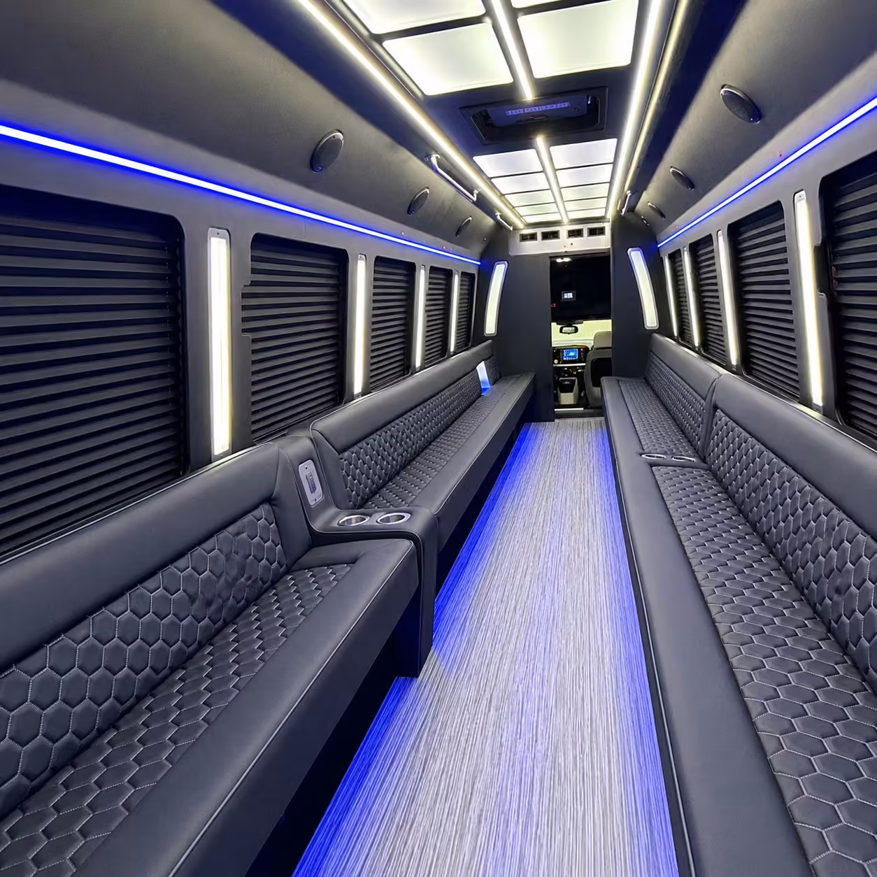 50 passenger party bus inside
