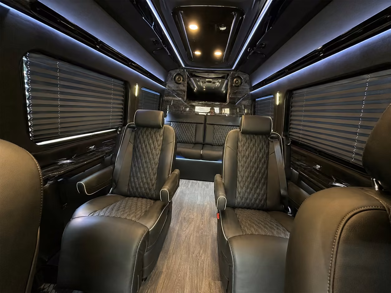 sprinter van rental with driver interior